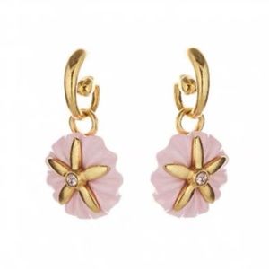 Oscar De la Renta pink shell earrings